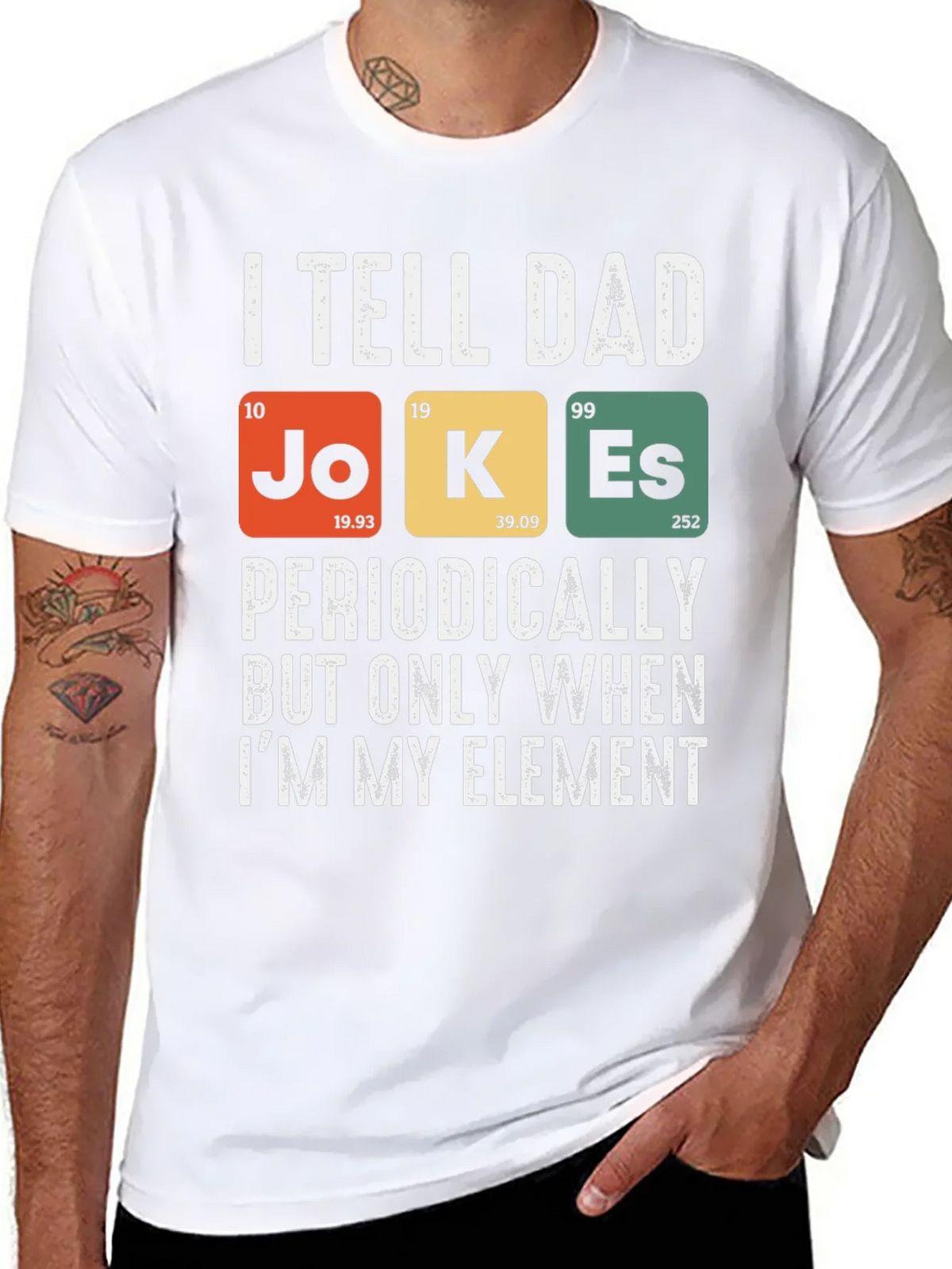 Dad Jokes Periodic Table T-Shirt Funny Science Tee product image 7