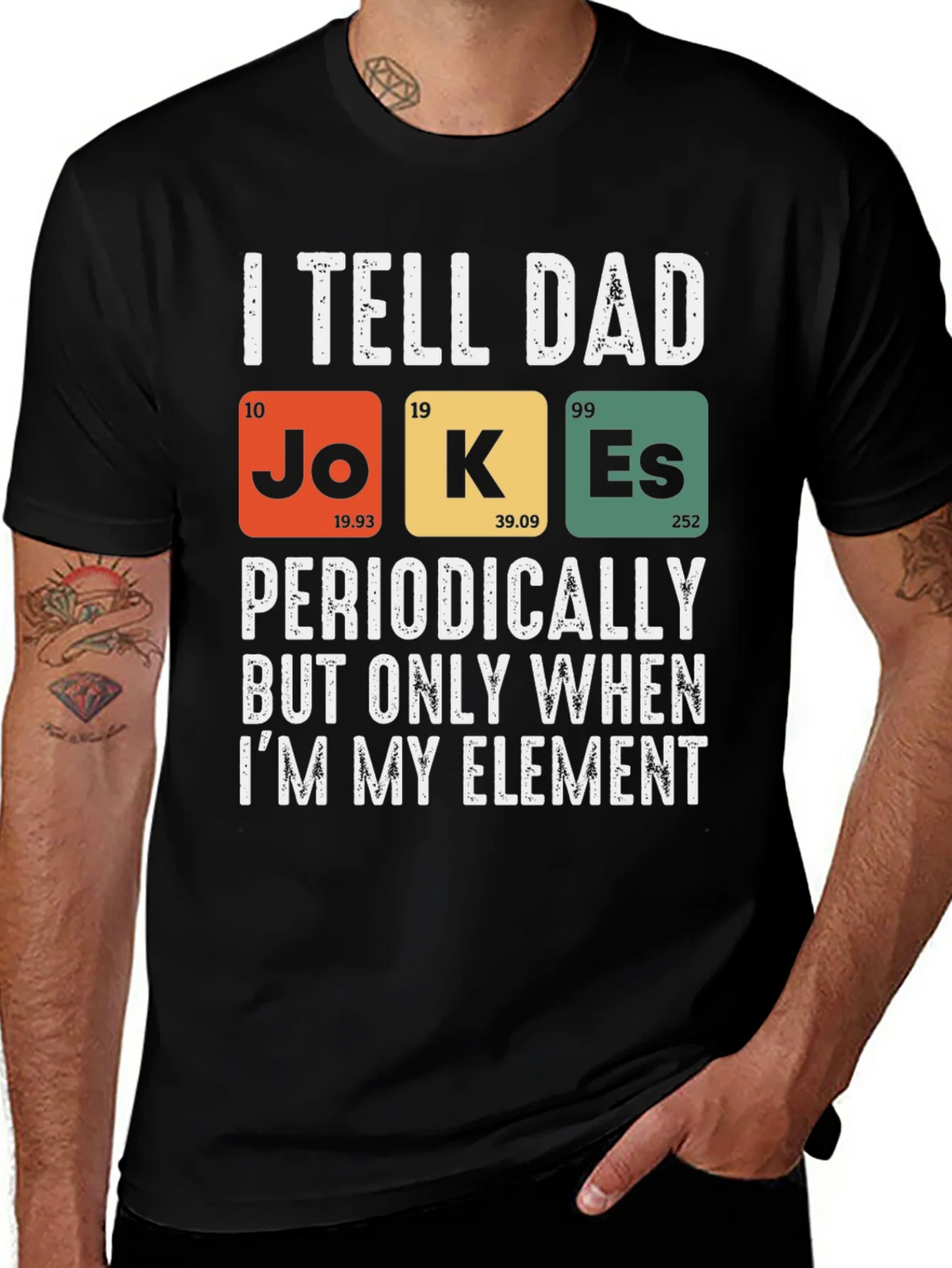 Dad Jokes Periodic Table T-Shirt Funny Science Tee product image 1