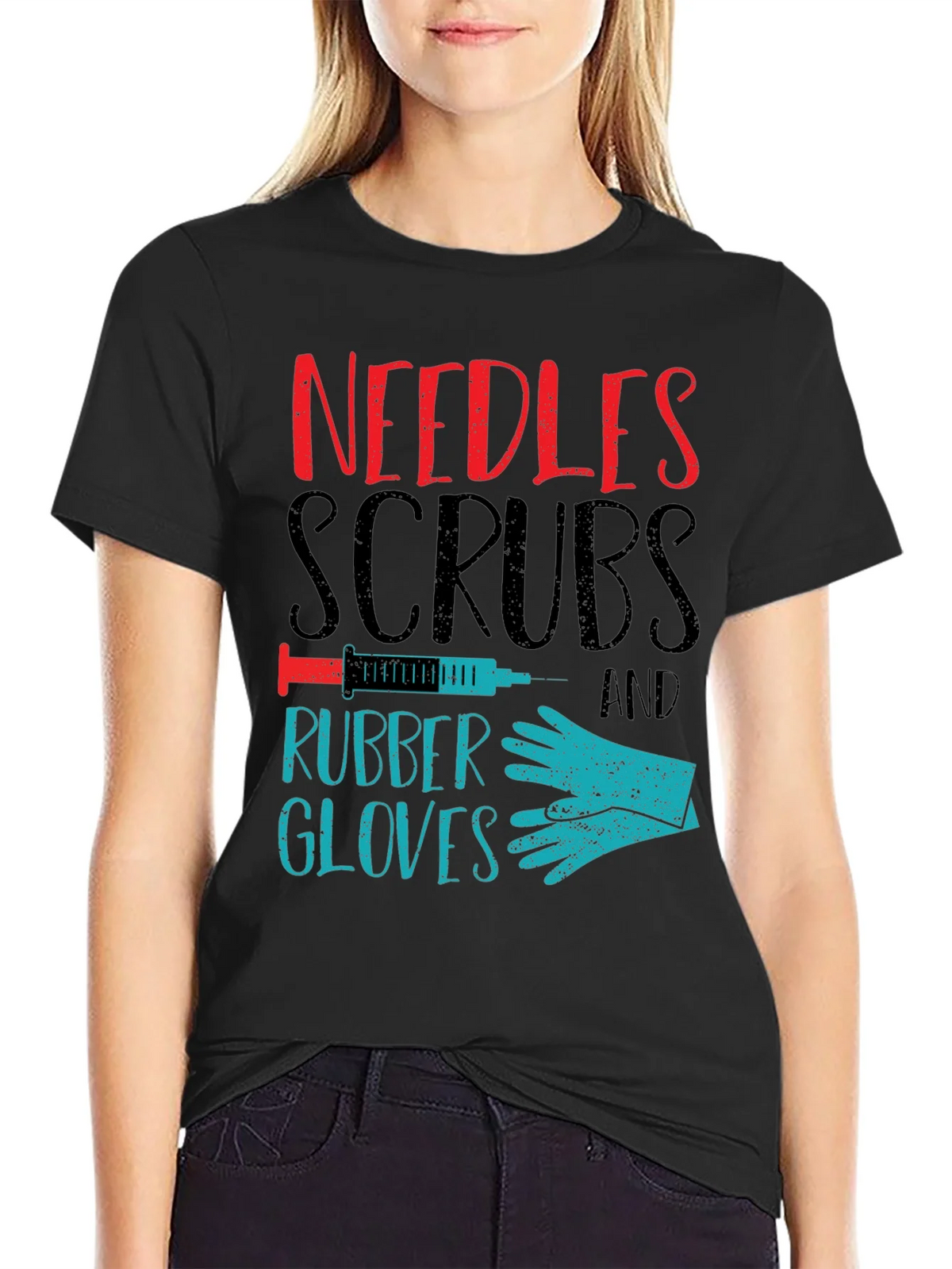 Needles Scrubs & Rubber Gloves Graphic T-Shirt product image 2