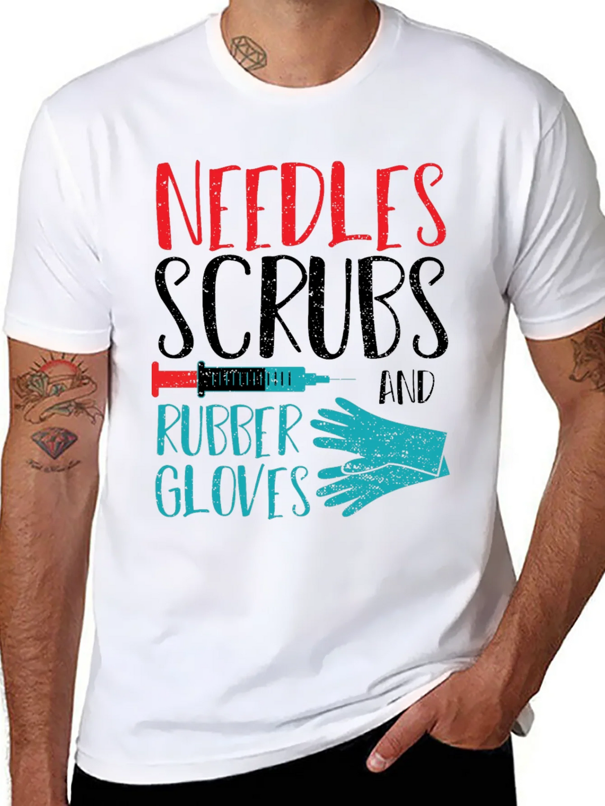 Needles Scrubs & Rubber Gloves Graphic T-Shirt product image 7