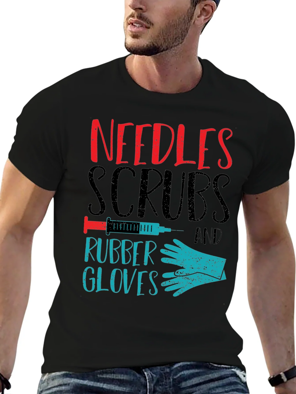 Needles Scrubs & Rubber Gloves Graphic T-Shirt product image 6