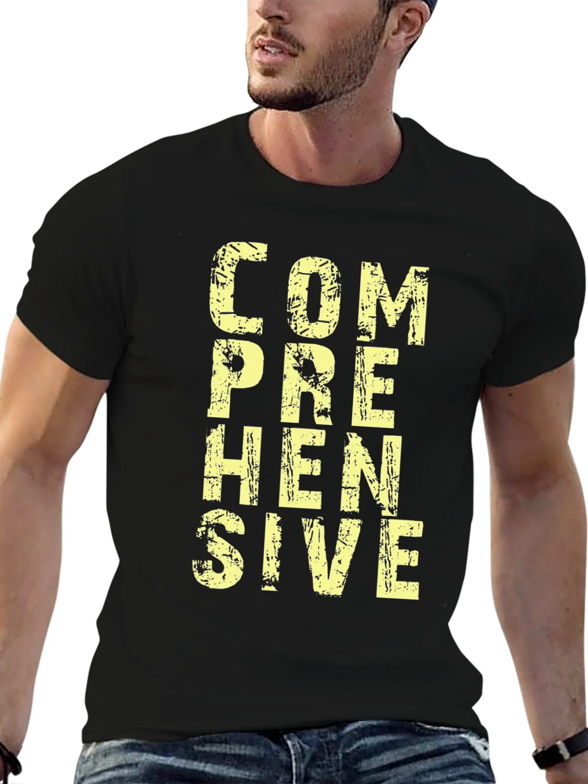 Comprehensive Graphic T-Shirt - Mens Black Cotton Tee product image 6