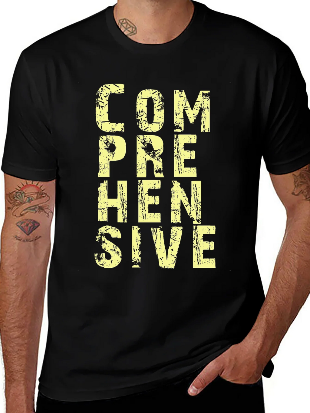 Comprehensive Graphic T-Shirt - Mens Black Cotton Tee product image 1