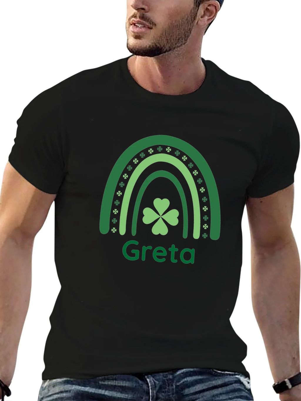 Greta St. Patricks Day Shamrock Rainbow T-Shirt product image 6