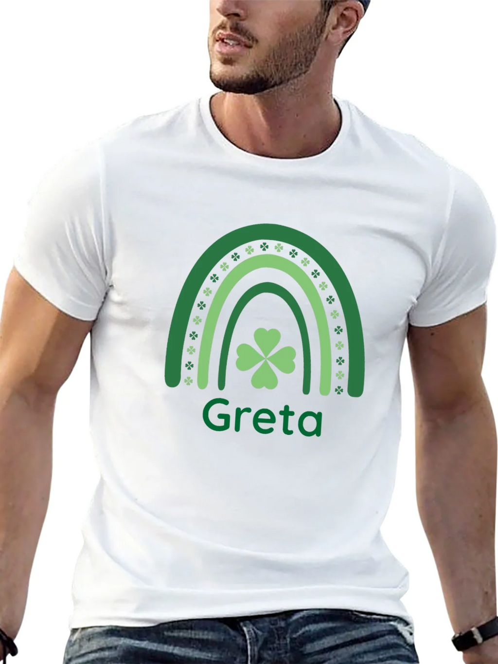 Greta St. Patricks Day Shamrock Rainbow T-Shirt product image 12