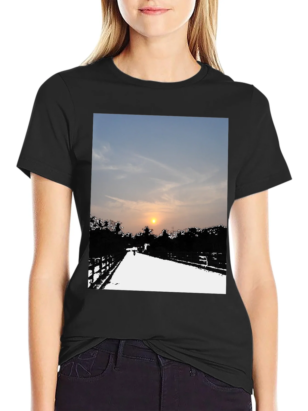 Sunset Road Graphic Tee - Black Casual Comfort product image 2
