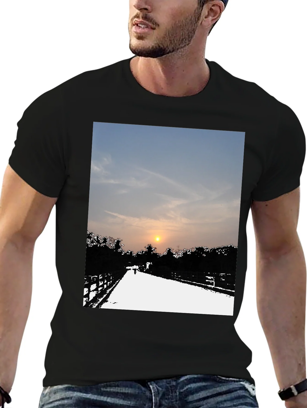 Sunset Road Graphic Tee - Black Casual Comfort product image 6