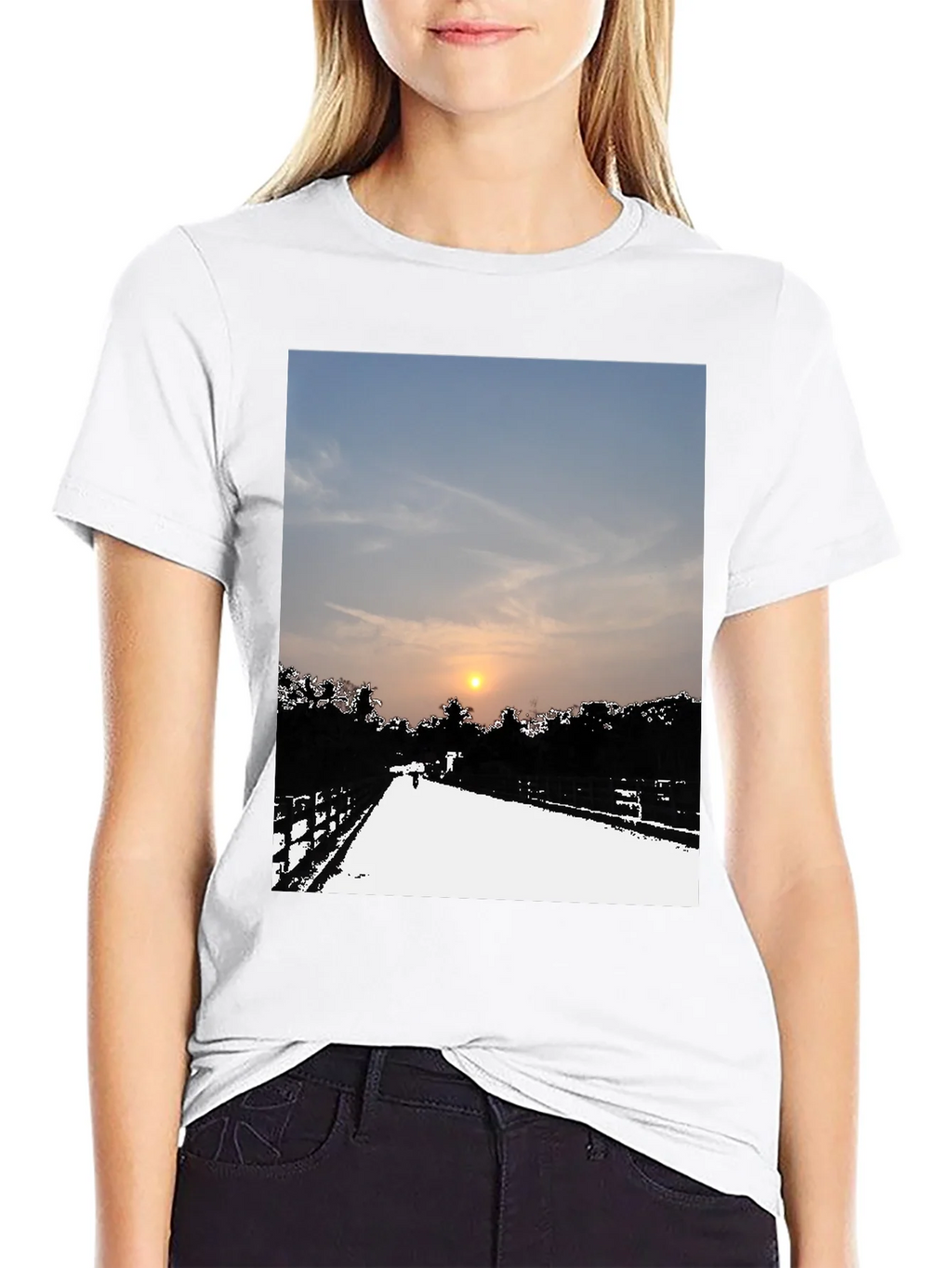 Sunset Road Graphic Tee - Black Casual Comfort product image 8
