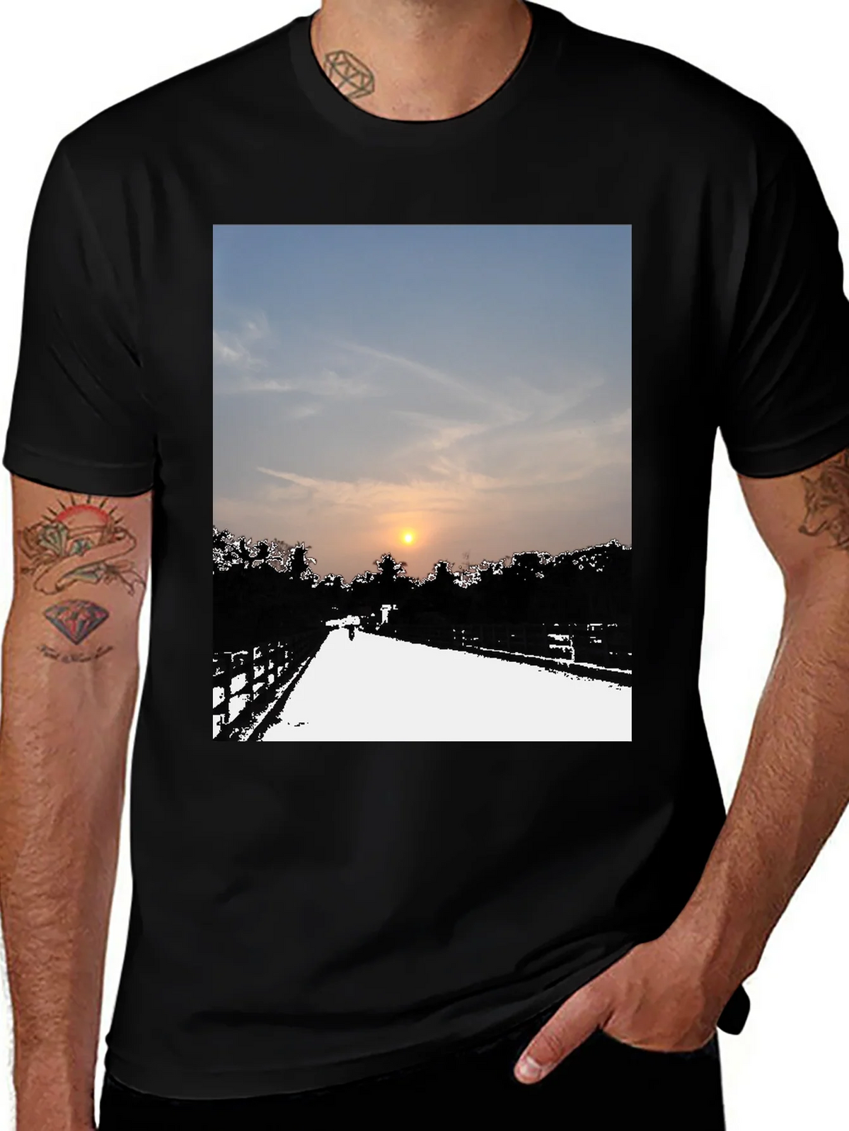 Sunset Road Graphic Tee - Black Casual Comfort product image 1