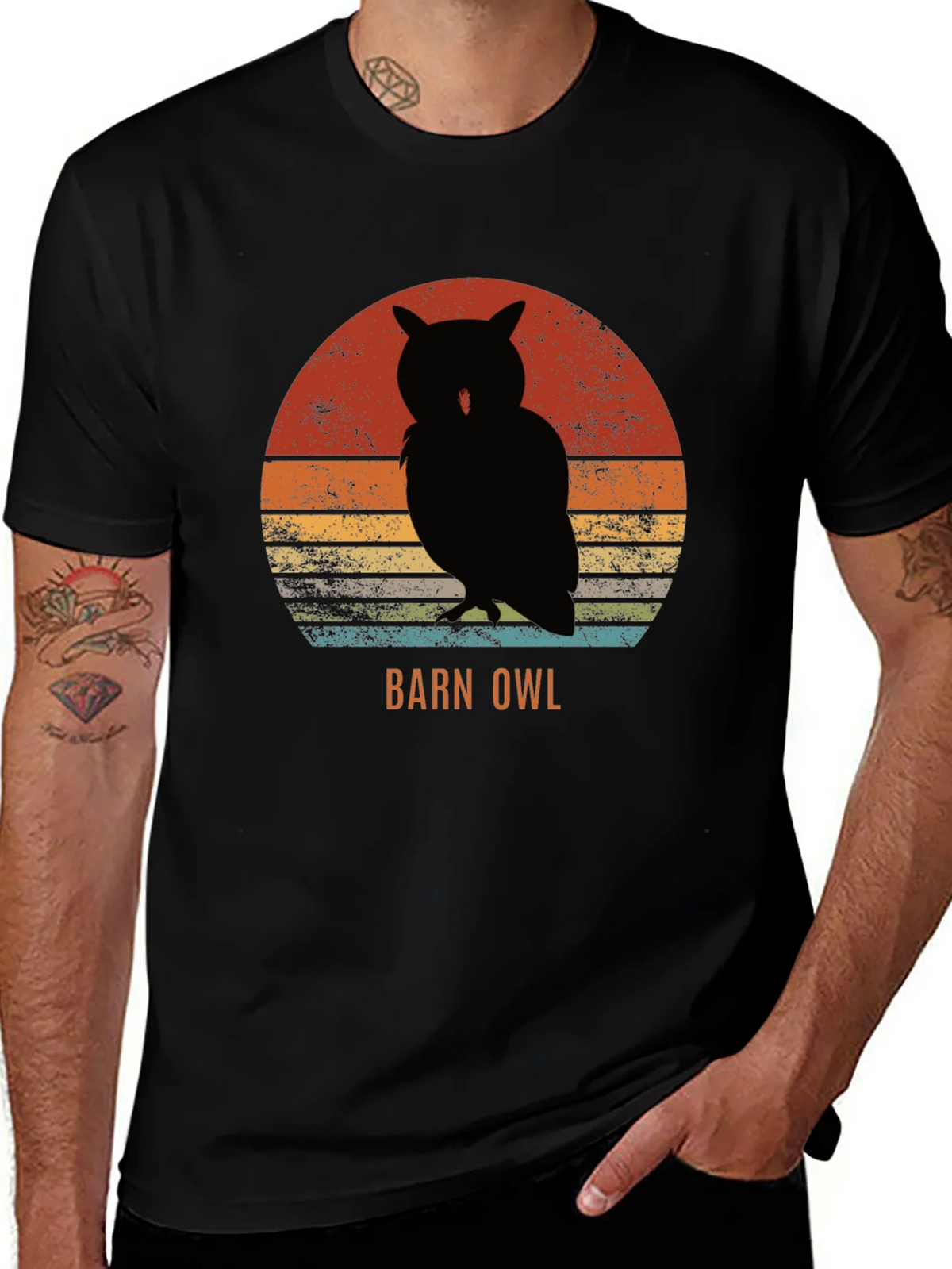 Retro Barn Owl Graphic Tee - Vintage Style Nature T-Shirt product image 1
