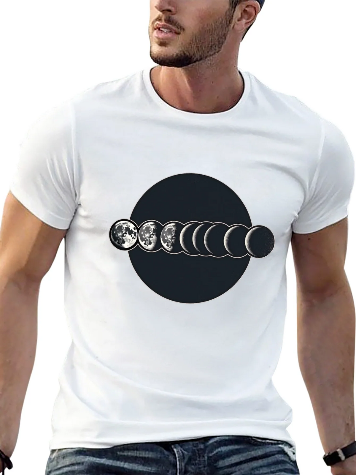 Lunar Phase Graphic T-Shirt - Mens Black Tee product image 12