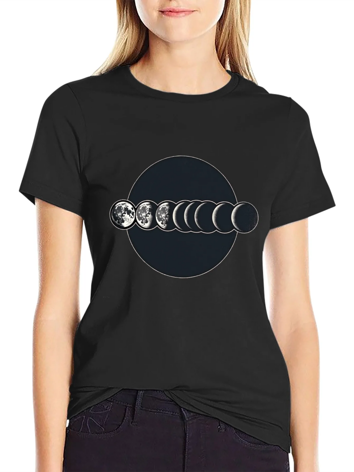 Lunar Phase Graphic T-Shirt - Mens Black Tee product image 2