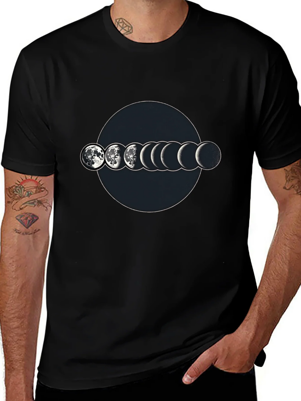 Lunar Phase Graphic T-Shirt - Mens Black Tee product image 1