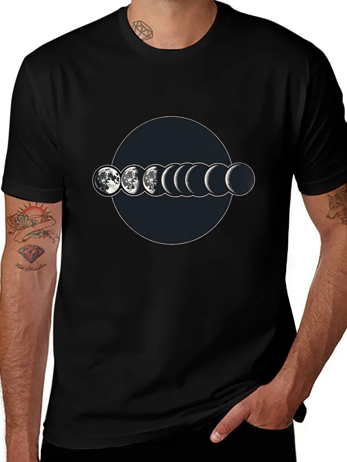 Lunar Phase Graphic T-Shirt - Mens Black Tee product image 1