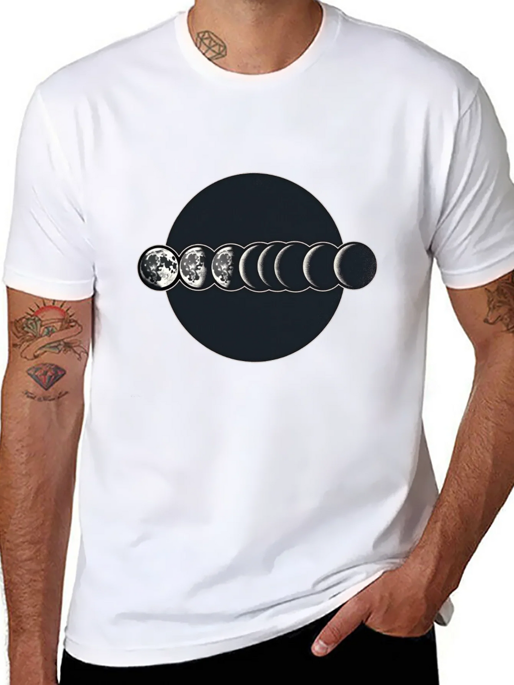 Lunar Phase Graphic T-Shirt - Mens Black Tee product image 7