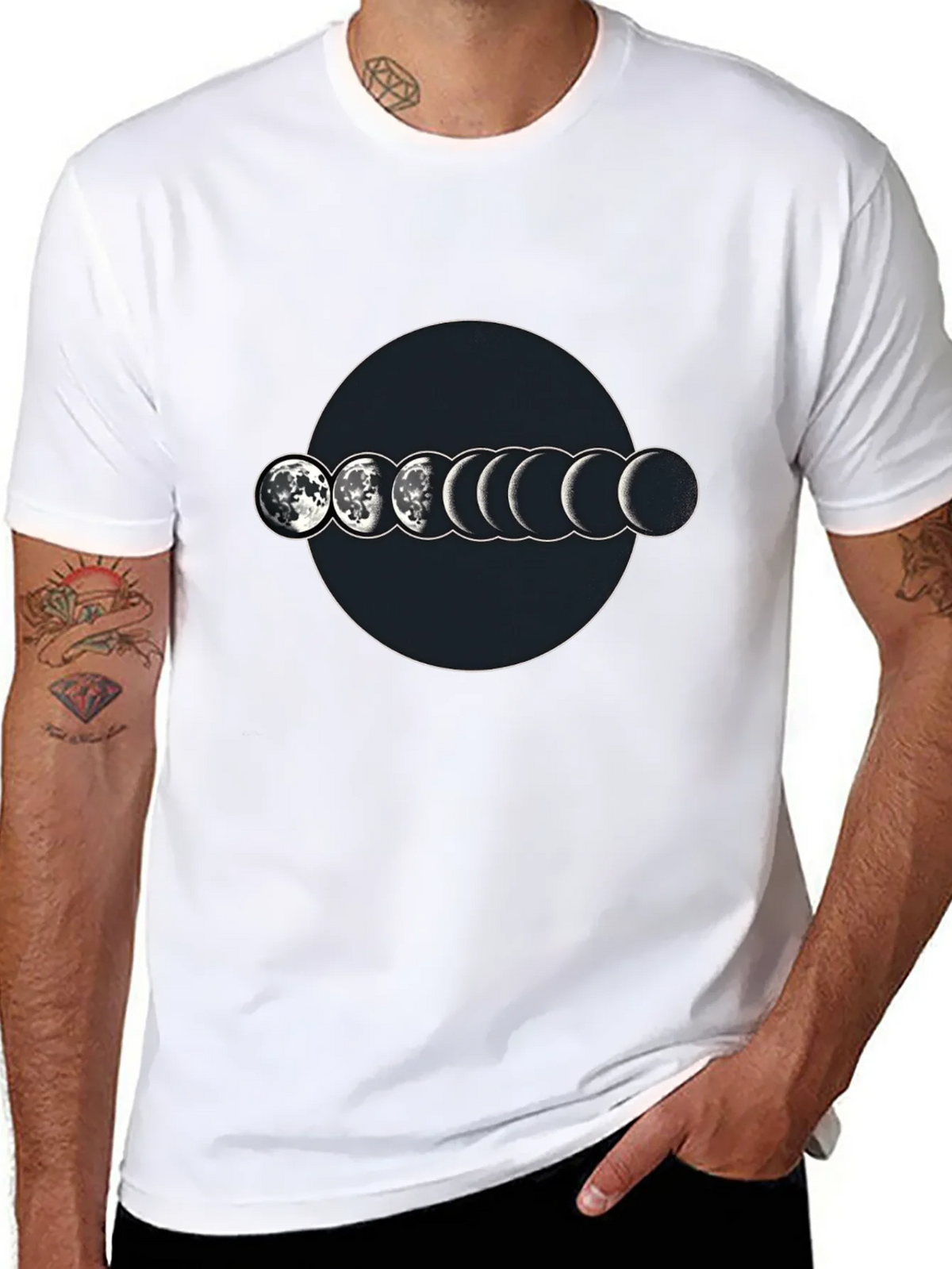 Lunar Phase Graphic T-Shirt - Mens Black Tee product image 7