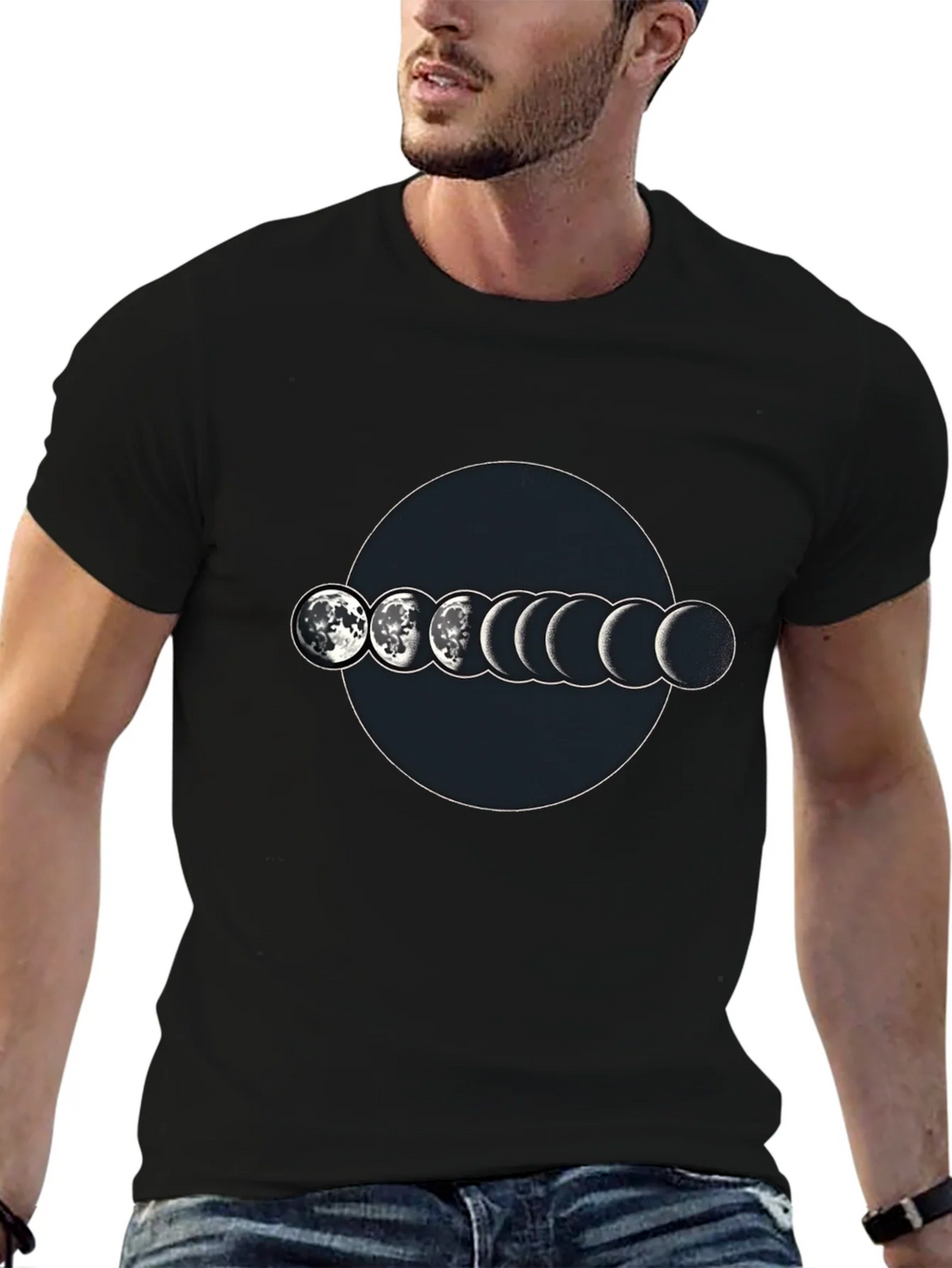 Lunar Phase Graphic T-Shirt - Mens Black Tee product image 6