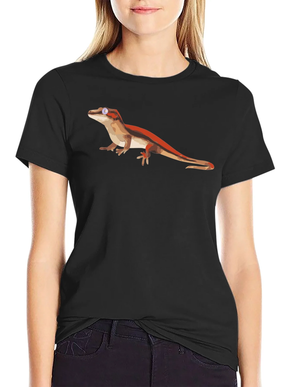 Lizard Graphic Black T-Shirt - Cool Reptile Tee product image 2