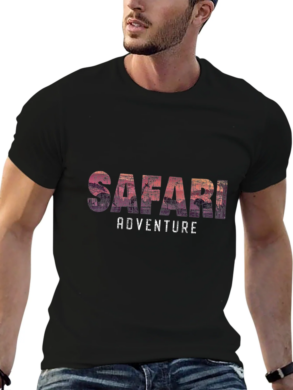 Safari Adventure Graphic Tee - Soft Black T-Shirt product image 6