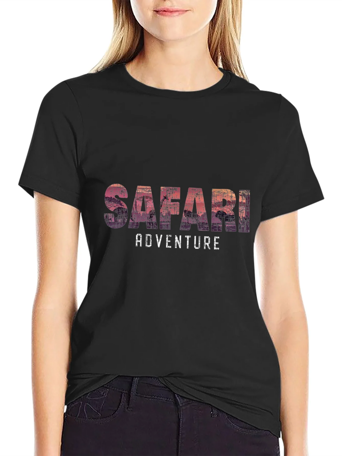 Safari Adventure Graphic Tee - Soft Black T-Shirt product image 2