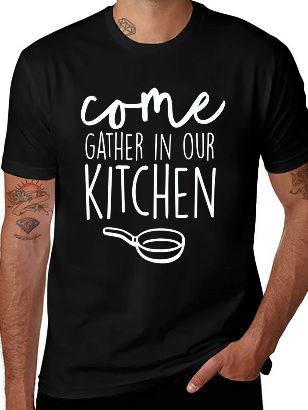 Come Gather In Our Kitchen Black Graphic Tee product image 1