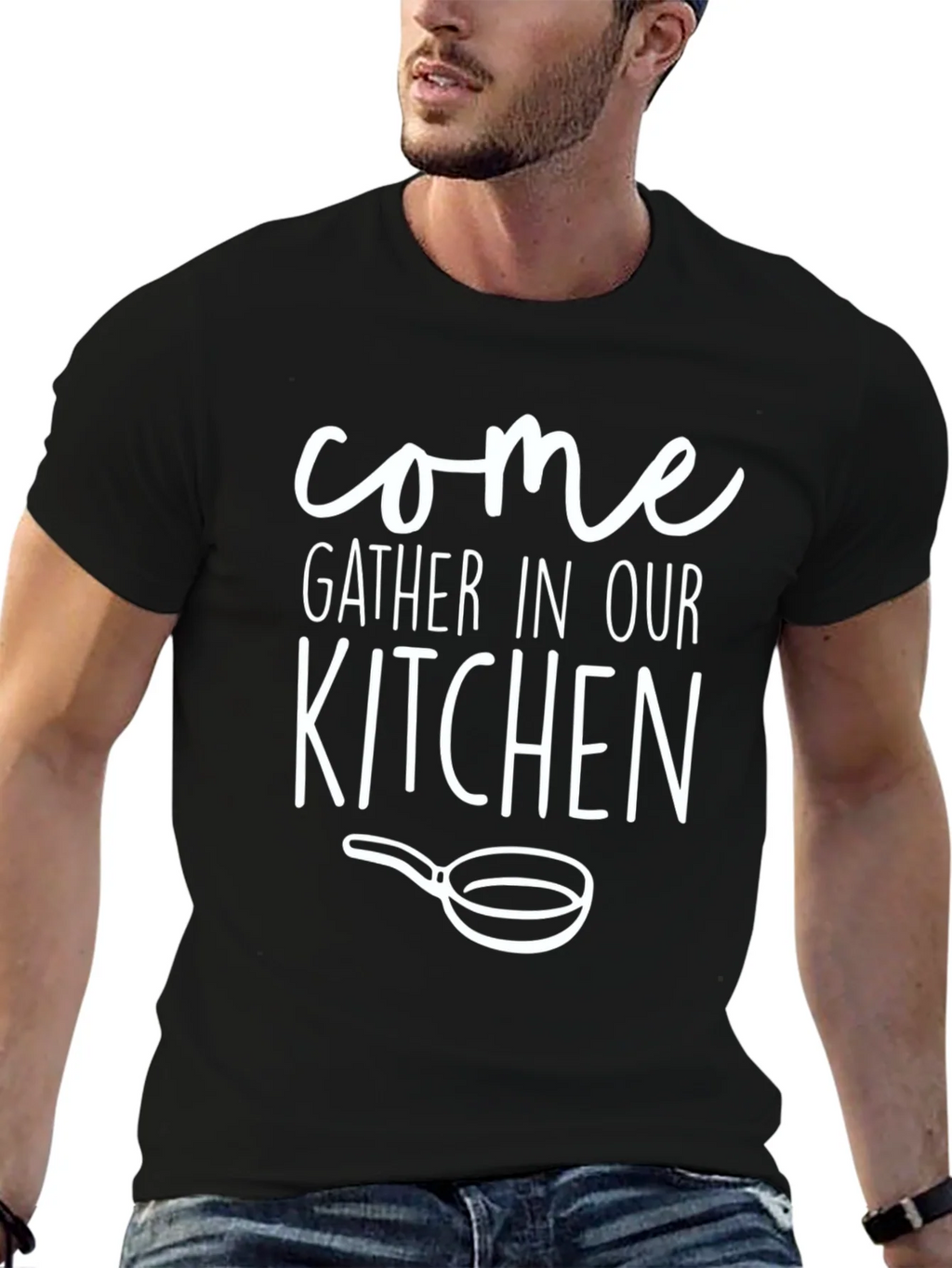 Come Gather In Our Kitchen Black Graphic Tee product image 6