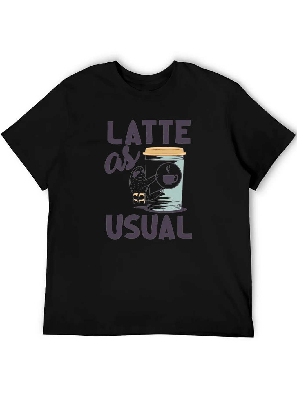 Latte as Usual Sloth Graphic T-Shirt product image 5