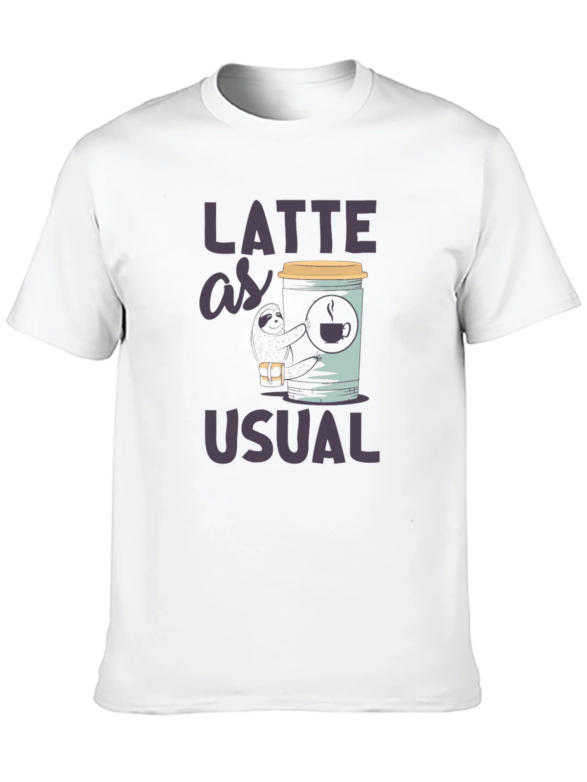 Latte as Usual Sloth Graphic T-Shirt product image 9