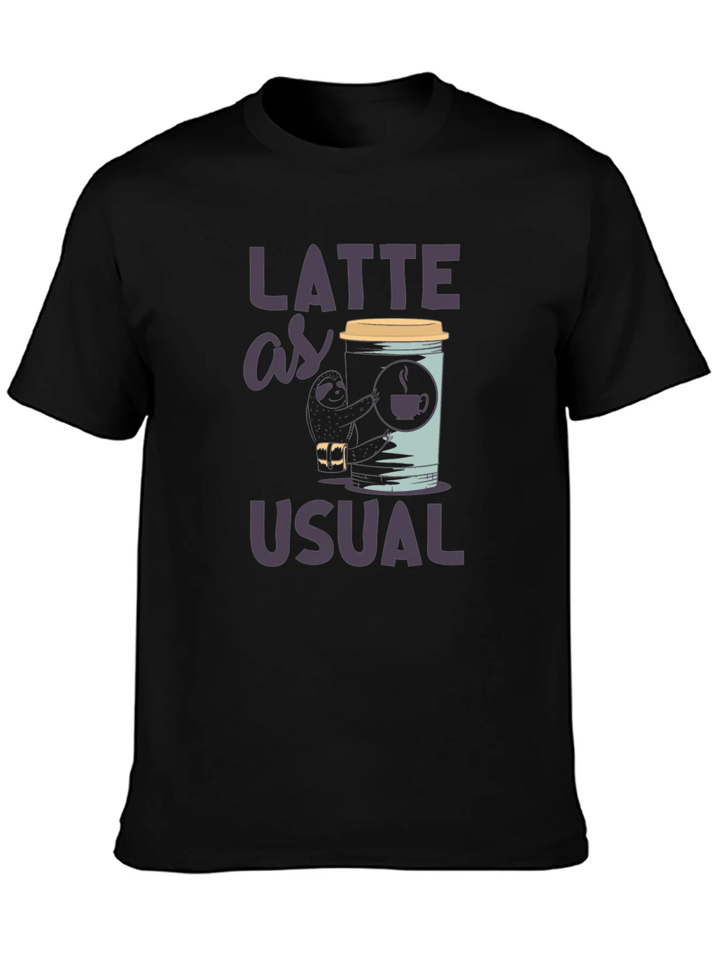 Latte as Usual Sloth Graphic T-Shirt product image 3