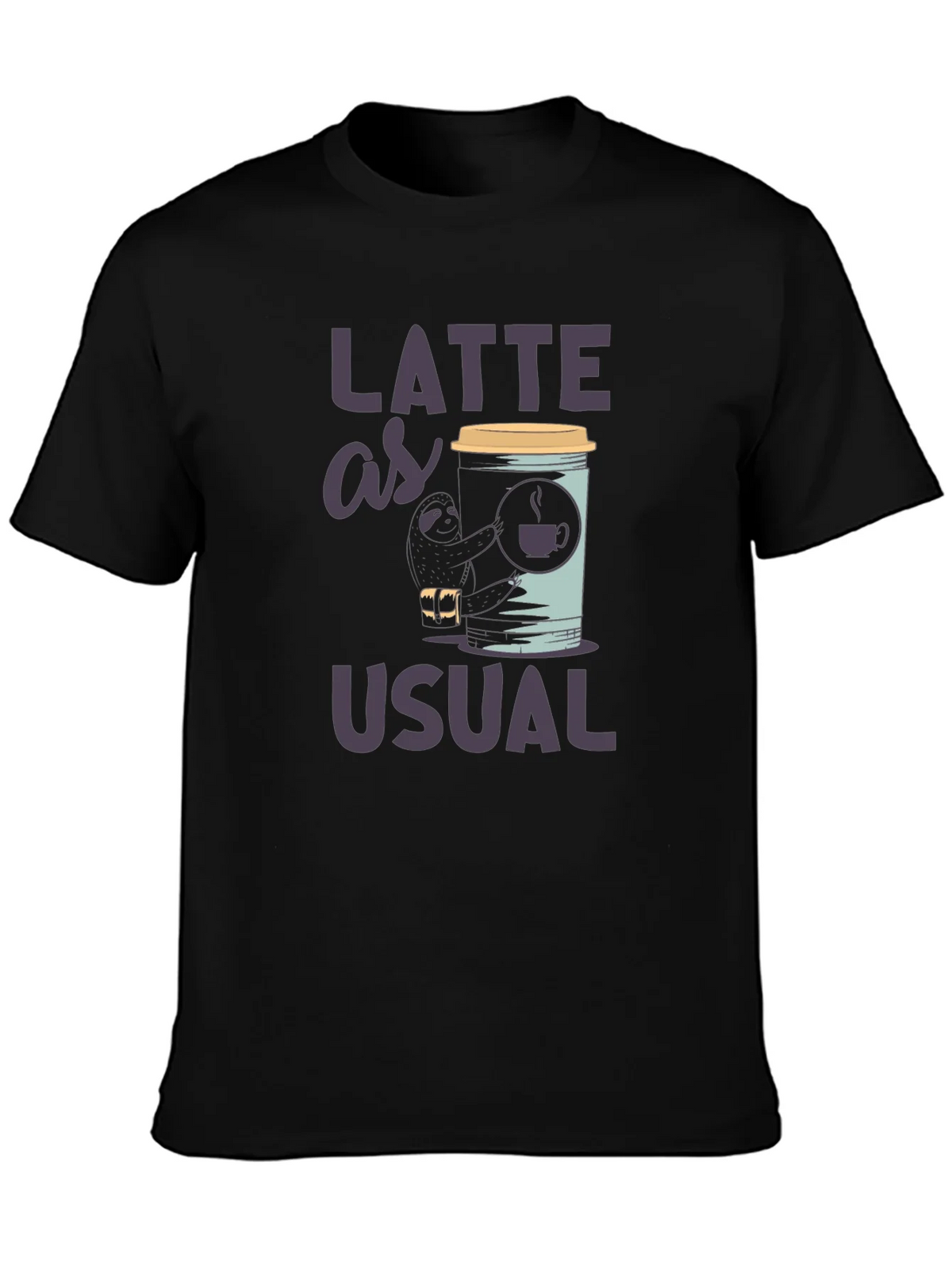 Latte as Usual Sloth Graphic T-Shirt product image 3