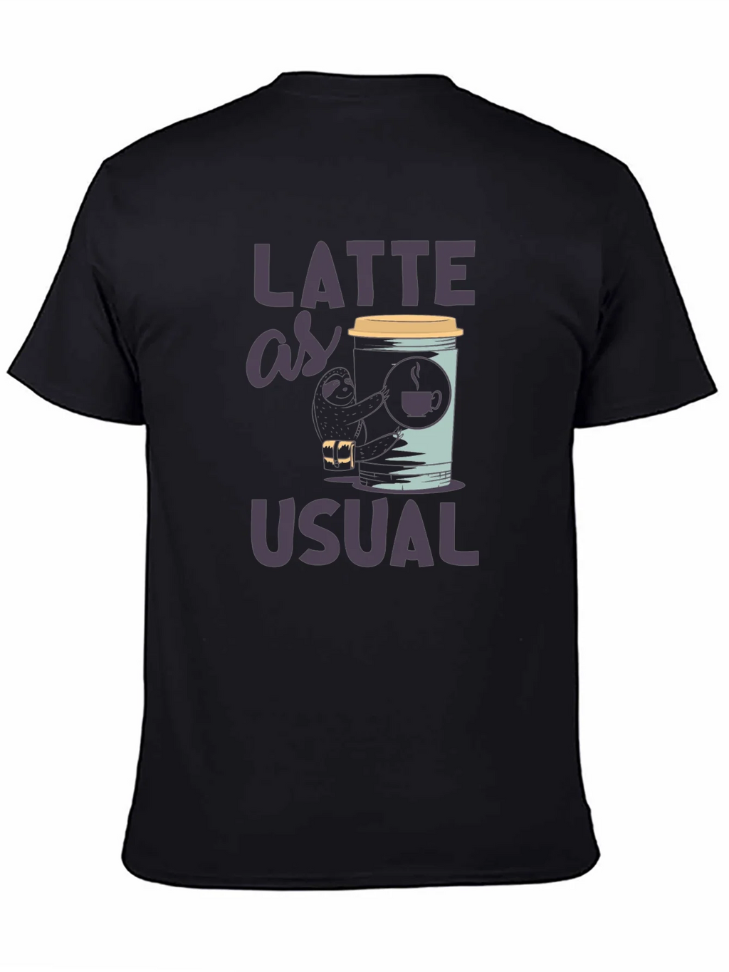 Latte as Usual Sloth Graphic T-Shirt product image 4