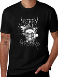 Merry Christmas Skull Graphic Tee - Black