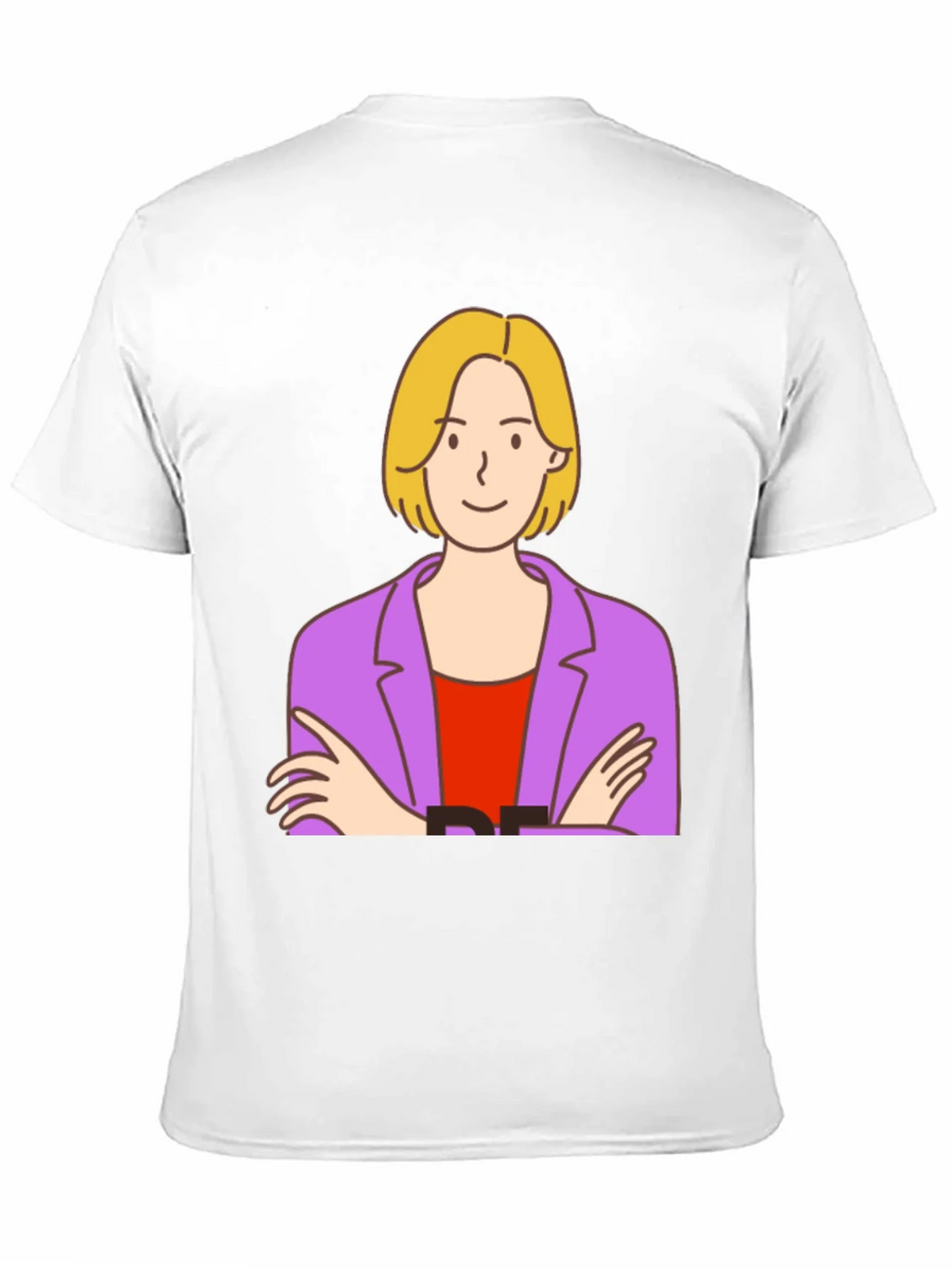 Cartoon Woman Graphic Tee - Black Cotton T-Shirt product image 10