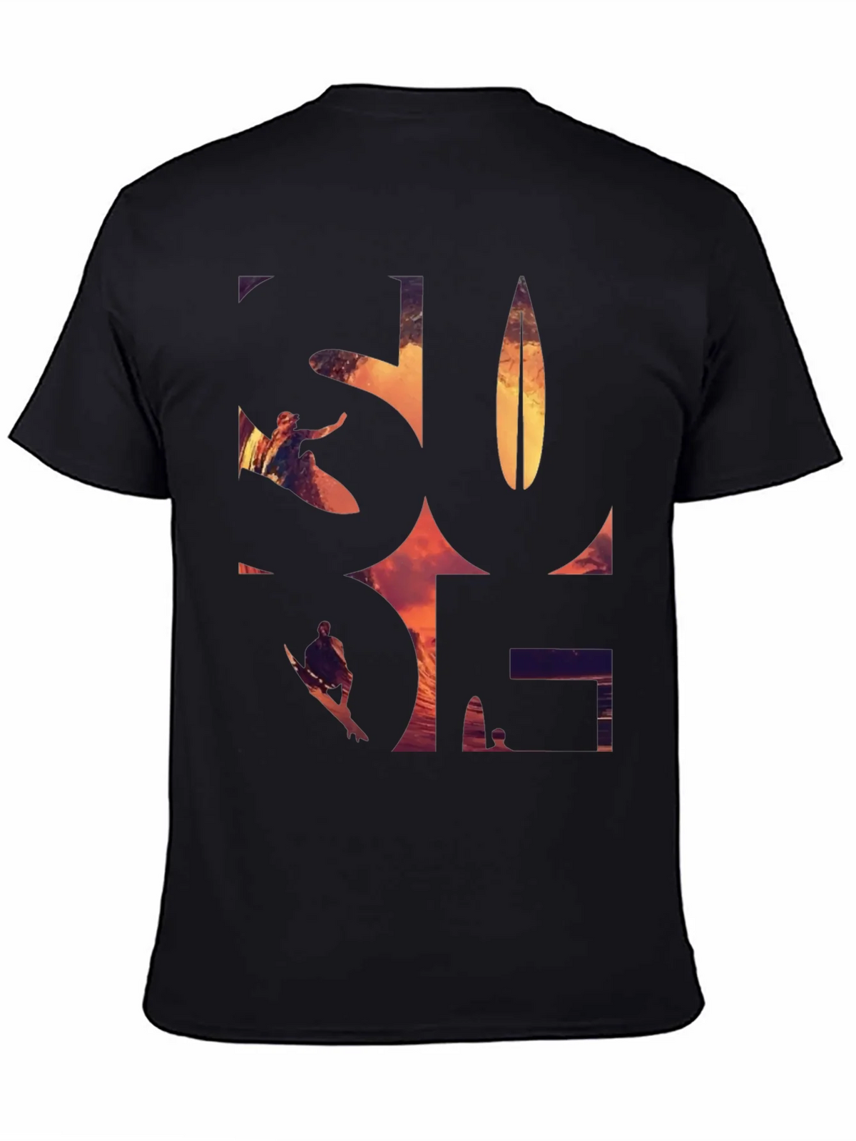 Surf Graphic Tee - Black Cotton T-Shirt product image 4