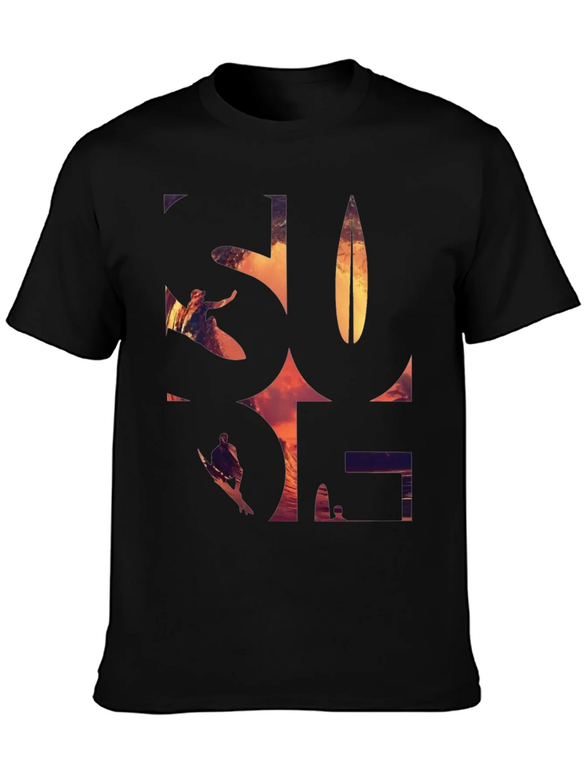 Surf Graphic Tee - Black Cotton T-Shirt product image 3