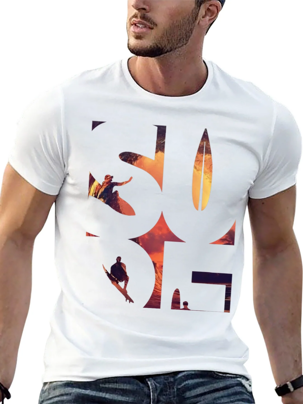 Surf Graphic Tee - Black Cotton T-Shirt product image 12