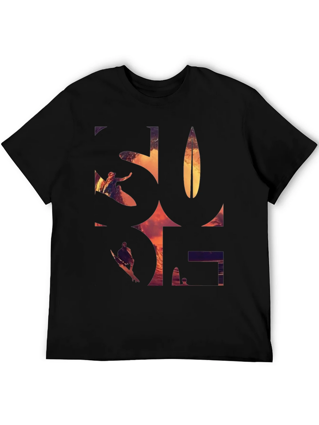 Surf Graphic Tee - Black Cotton T-Shirt product image 5