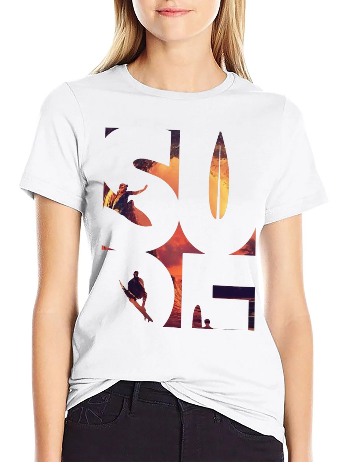 Surf Graphic Tee - Black Cotton T-Shirt product image 8