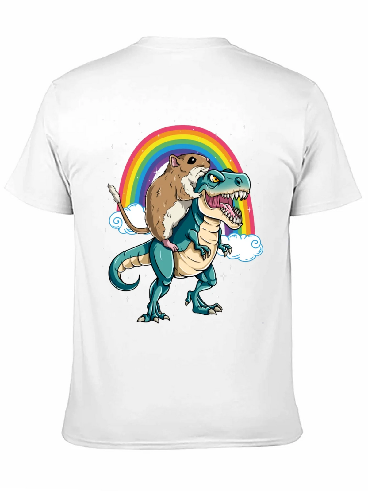 Hamster Riding Dinosaur Rainbow T-Shirt product image 10