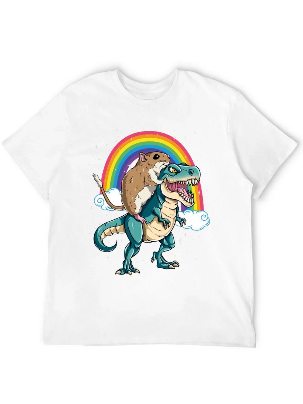 Hamster Riding Dinosaur Rainbow T-Shirt product image 11