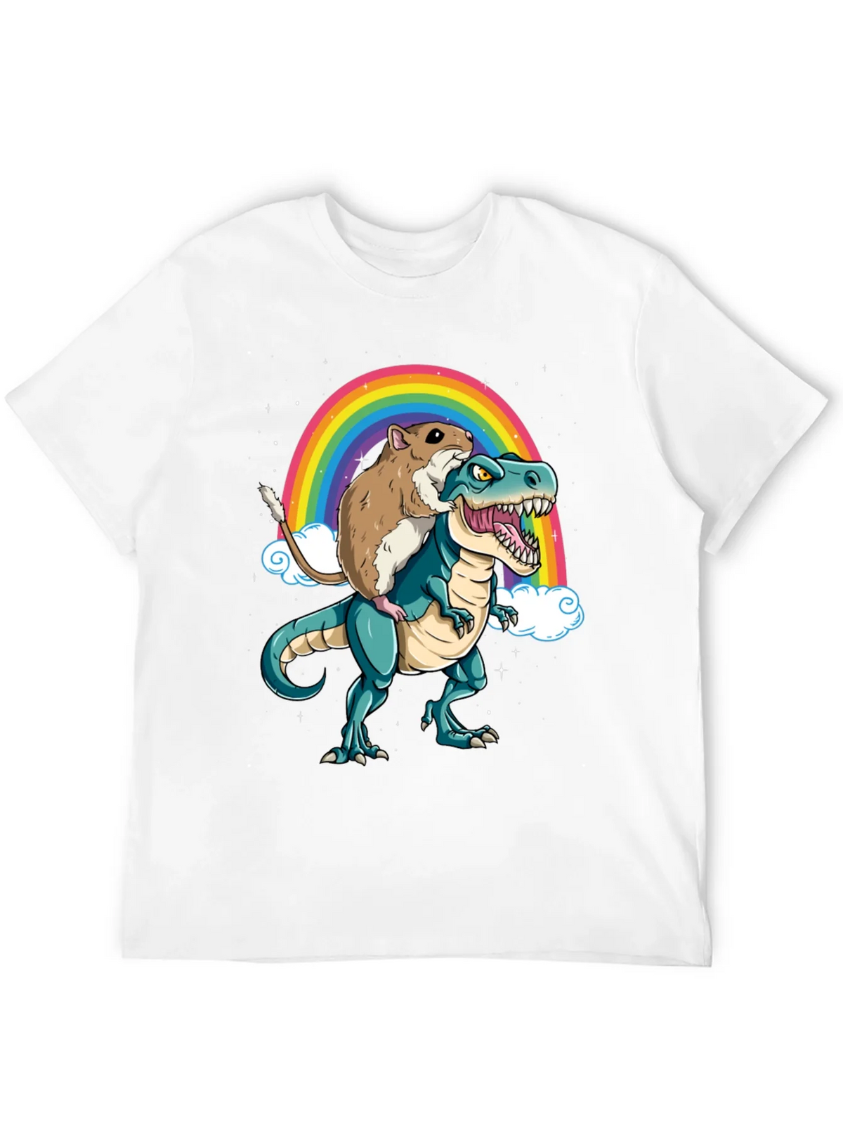 Hamster Riding Dinosaur Rainbow T-Shirt product image 11