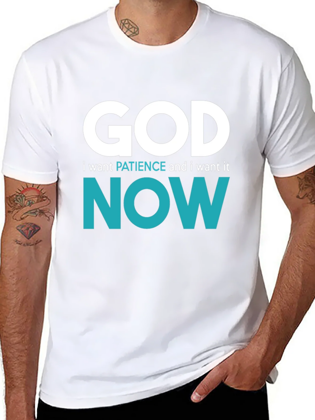 God I want Patience Now T-Shirt - Funny Novelty Tee product image 7