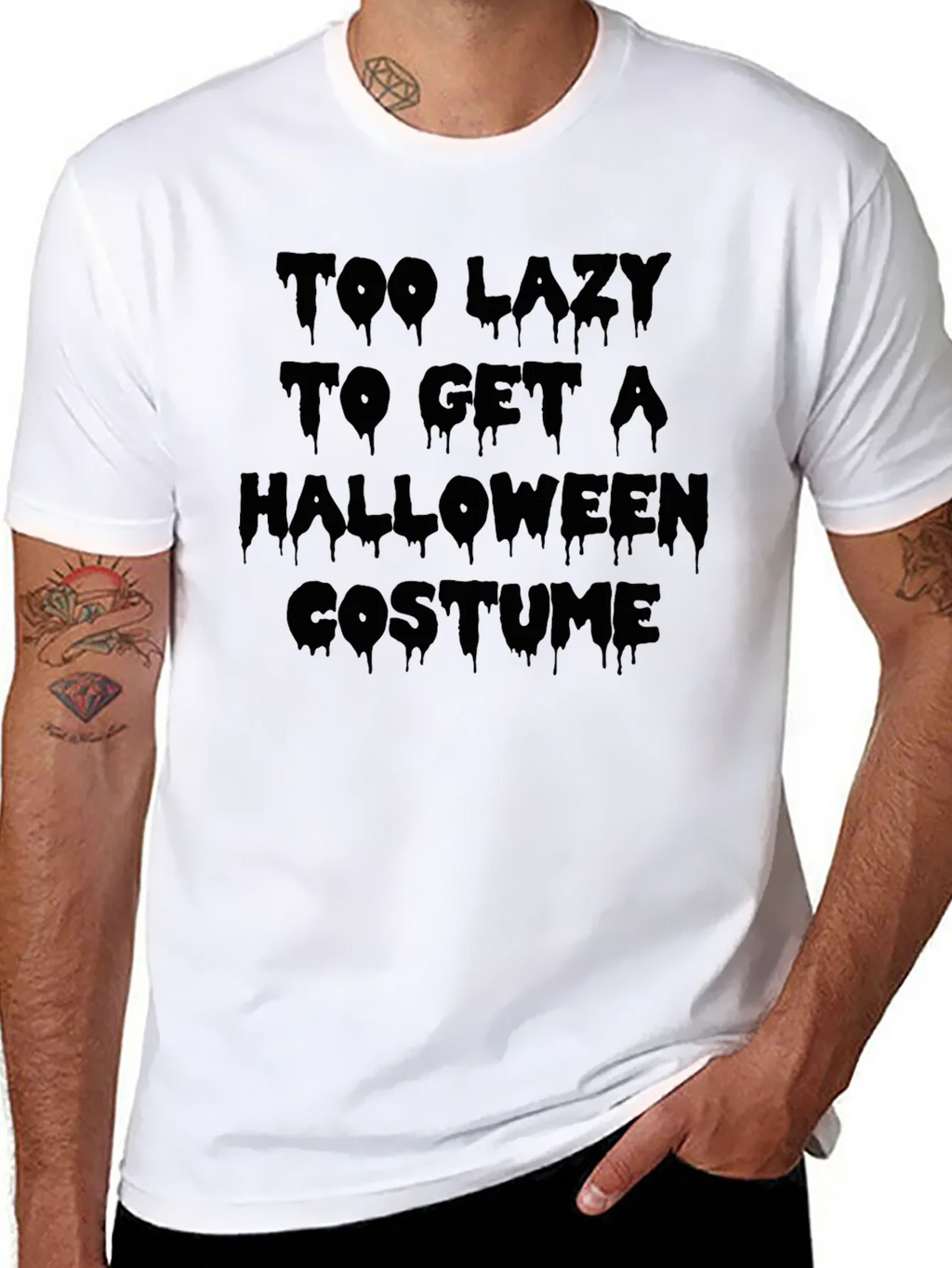 Lazy Halloween Costume T-Shirt - Mens Black Tee product image 7