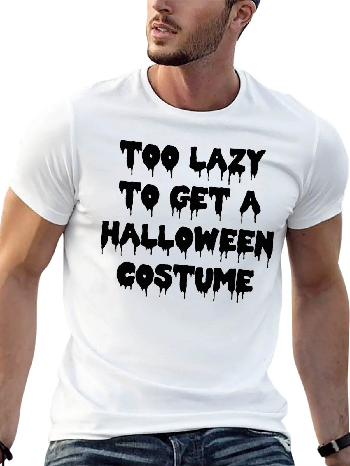 Lazy Halloween Costume T-Shirt - Mens Black Tee product image 12