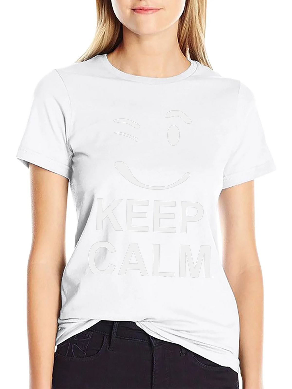 Keep Calm Wink Graphic Tee - Black Cotton T-Shirt product image 8