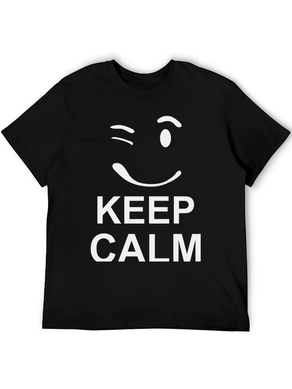 Keep Calm Wink Graphic Tee - Black Cotton T-Shirt product image 5