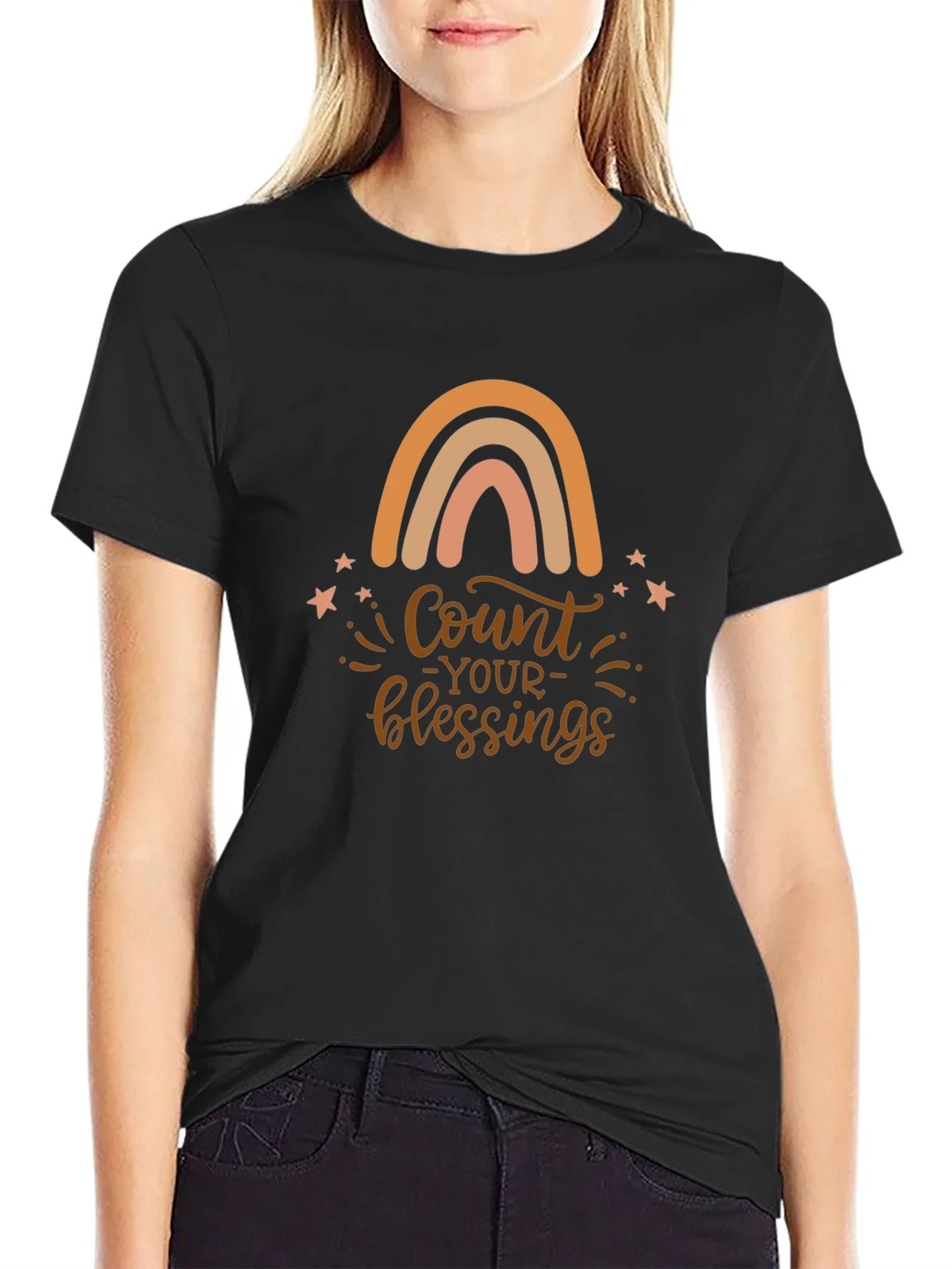 Count Your Blessings Rainbow Graphic Tee product image 2
