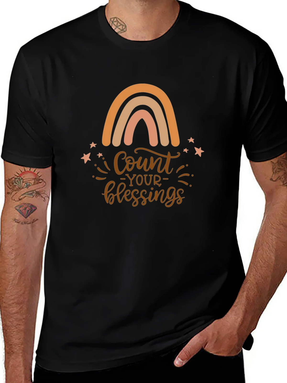 Count Your Blessings Rainbow Graphic Tee product image 1
