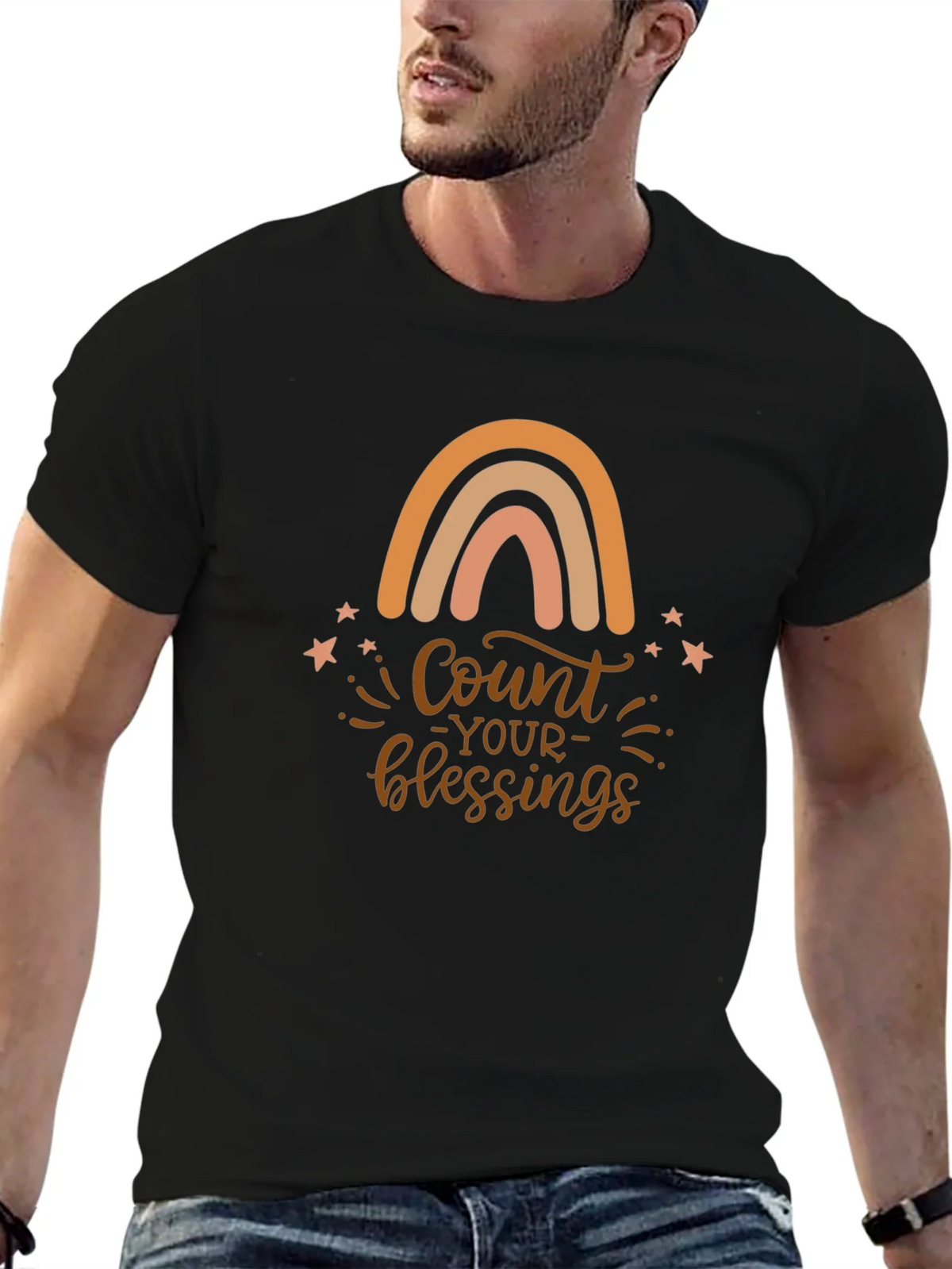 Count Your Blessings Rainbow Graphic Tee product image 6