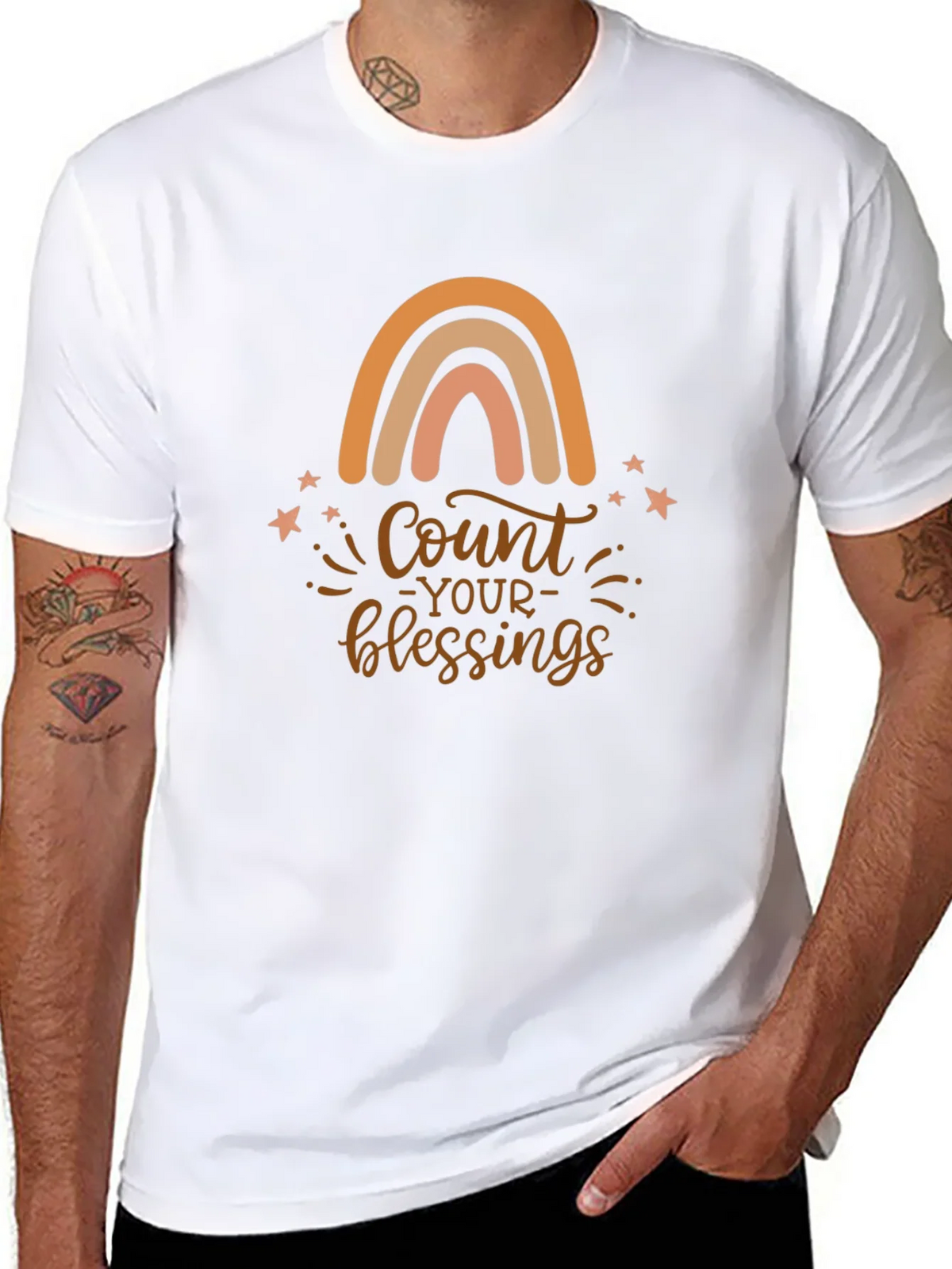 Count Your Blessings Rainbow Graphic Tee product image 7